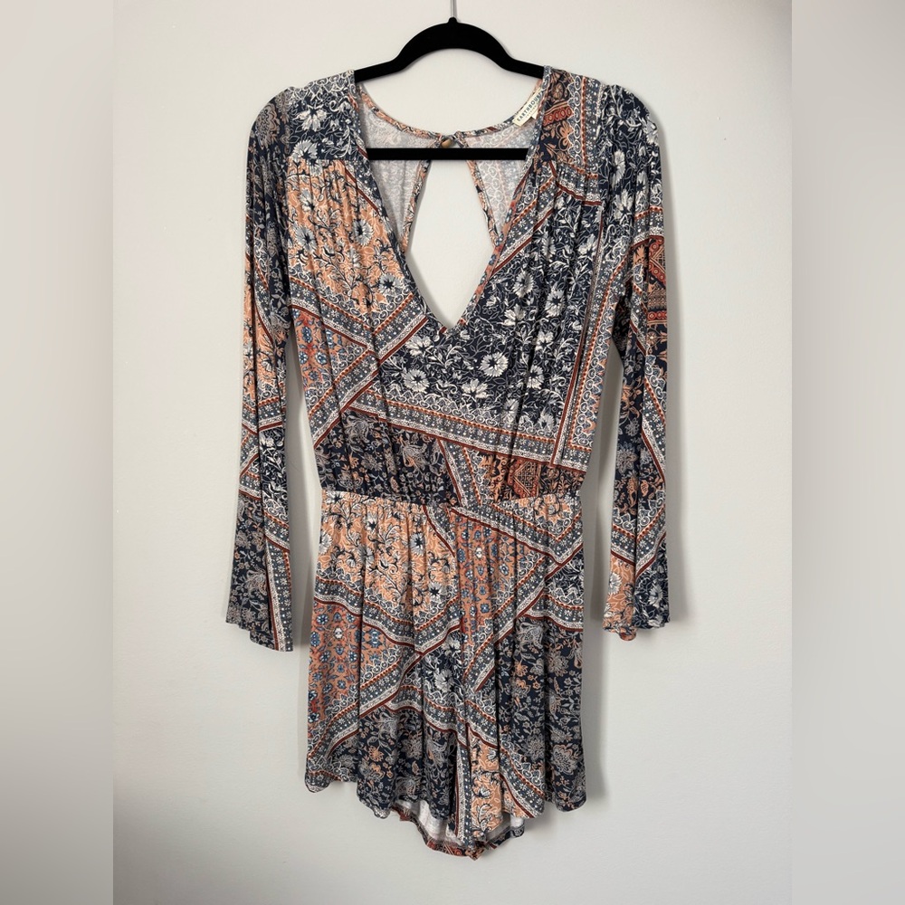 Earthbound Long Sleeve Open Back Romper